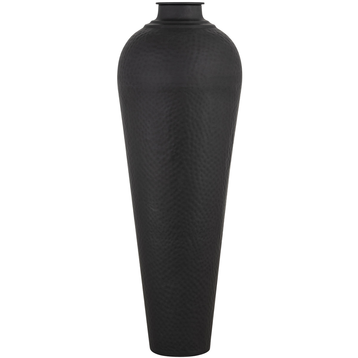 Matt Black Large Hammered Vase With Lid - image 4
