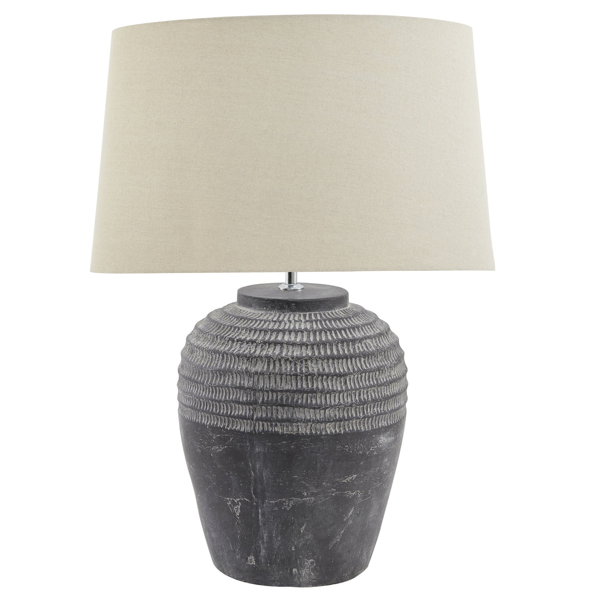 Amalfi Grey Stone Carved Lamp - image 2
