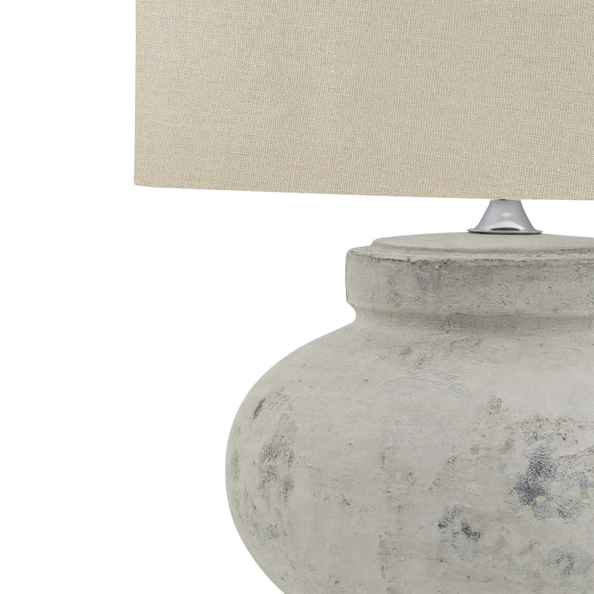 Darcy Antique White Squat Table Lamp With Linen Shade - image 3
