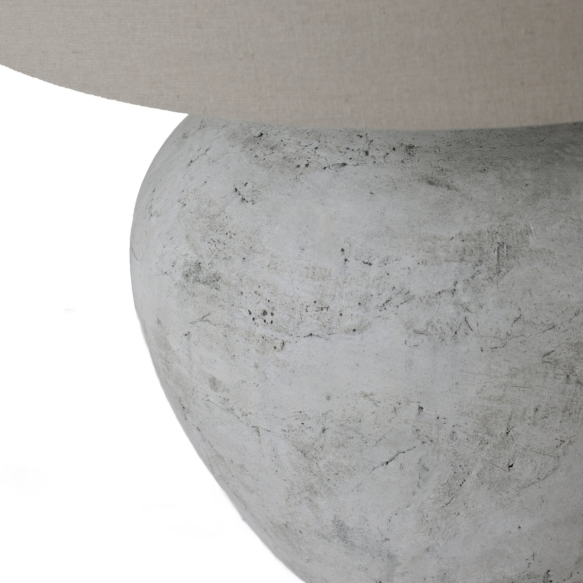 Darcy Antique White Round Table Lamp With Linen Shade - image 2