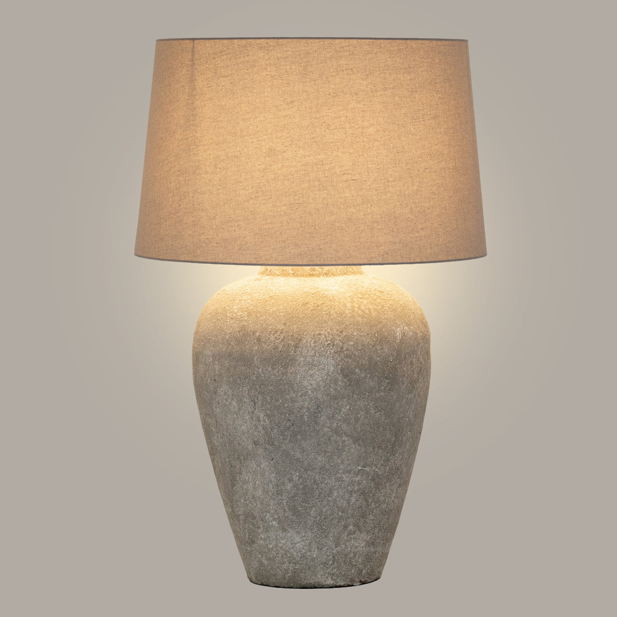 Athena Aged Stone Tall Table Lamp With Linen Shade - image 5