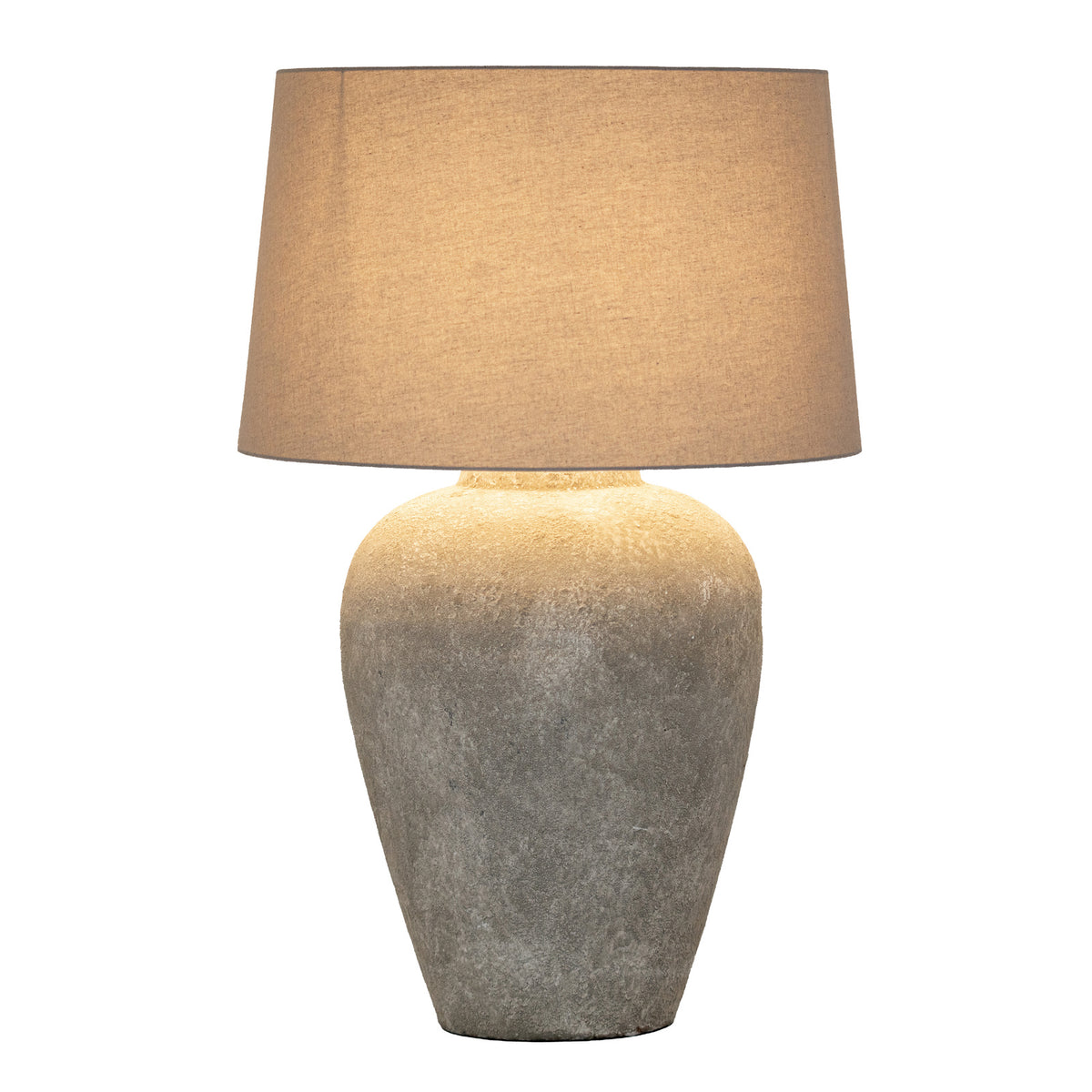 Athena Aged Stone Tall Table Lamp With Linen Shade - image 1