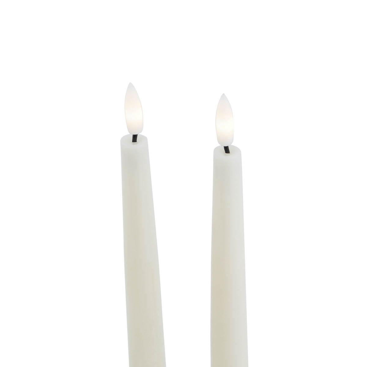 Luxe Collection S/2 Taupe LED Wax Dinner Candles - image 2