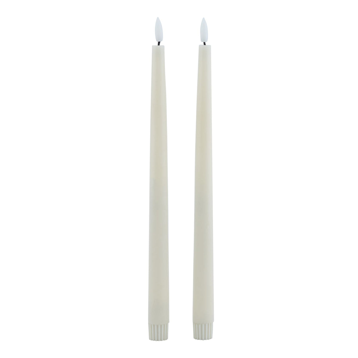 Luxe Collection S/2 Taupe LED Wax Dinner Candles - image 1