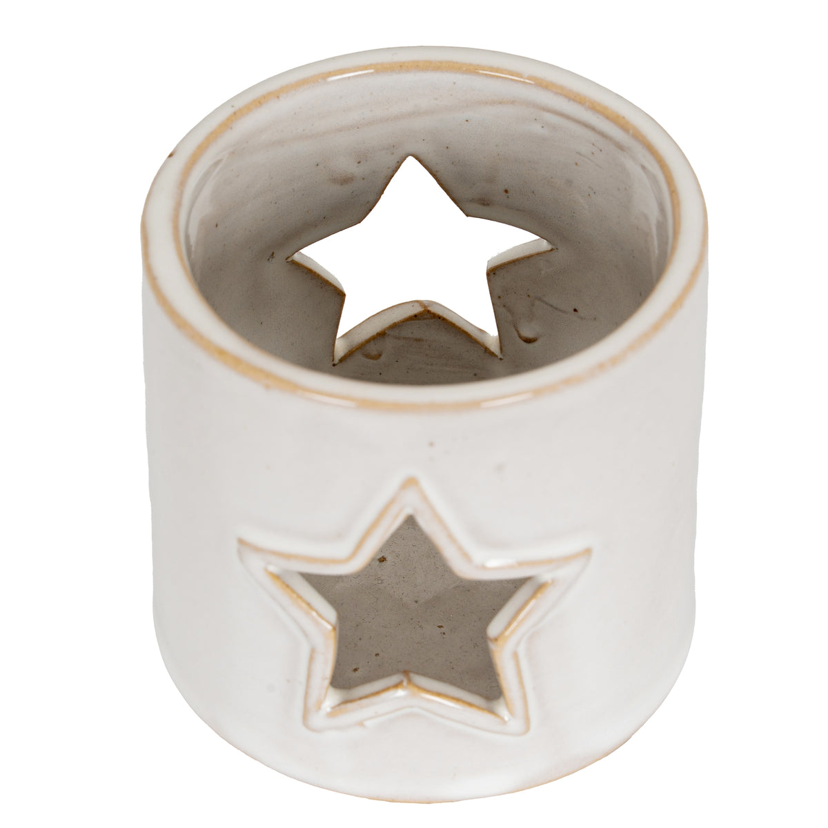 White Ceramic Star Cut-Out Tealight Holder - image 2