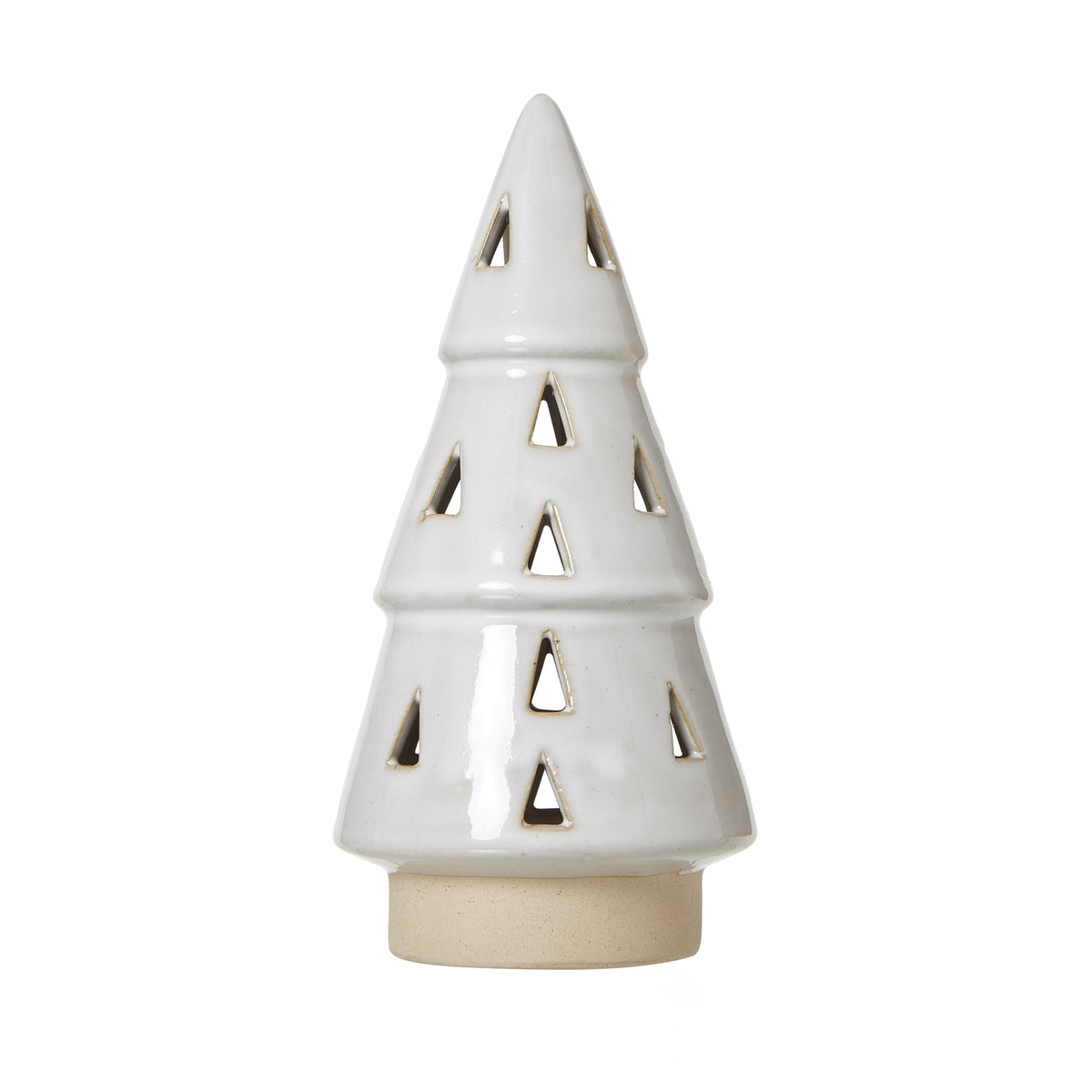 Medium White Ceramic Cut-Out Tree With LED Lights - image 1