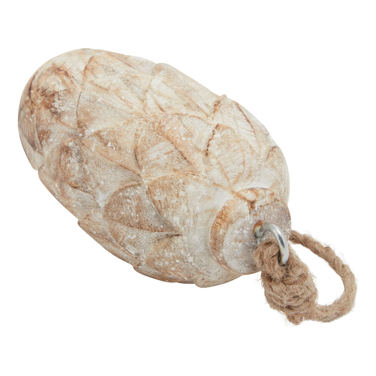 Antique White Wash Pine Cone Bauble - image 2