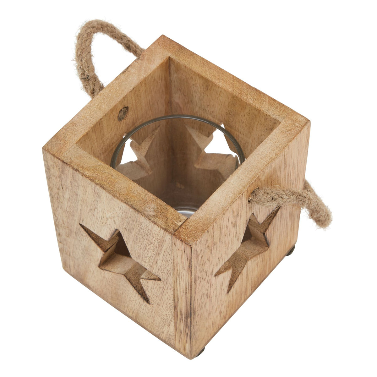 Natural Wooden Small Star Tealight Candle Holder - image 2