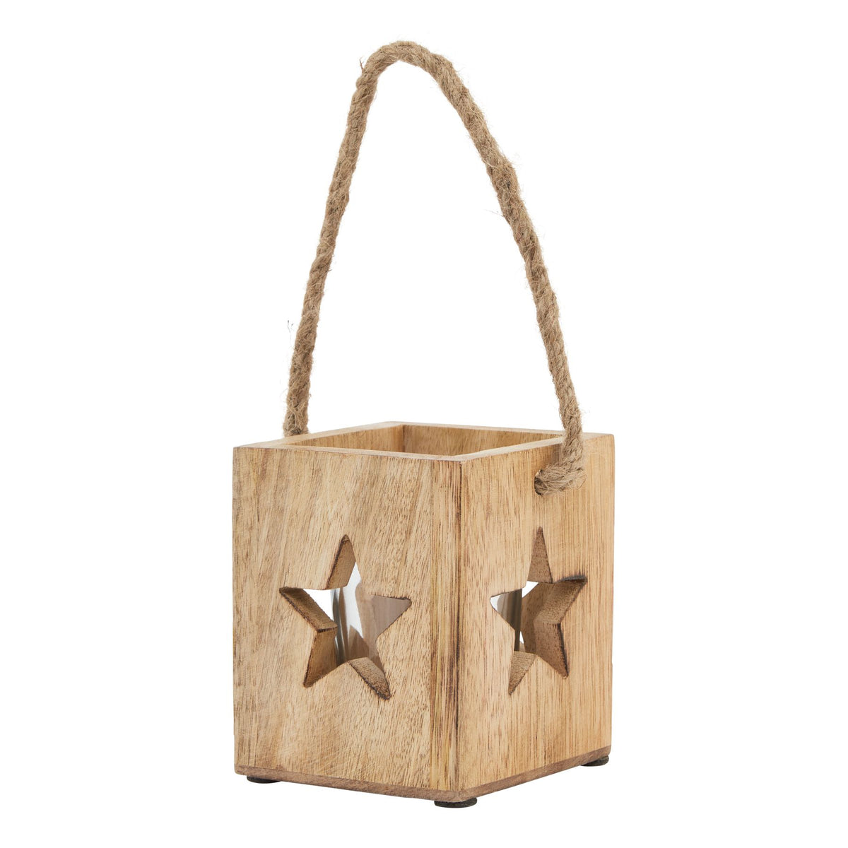 Natural Wooden Small Star Tealight Candle Holder - image 1