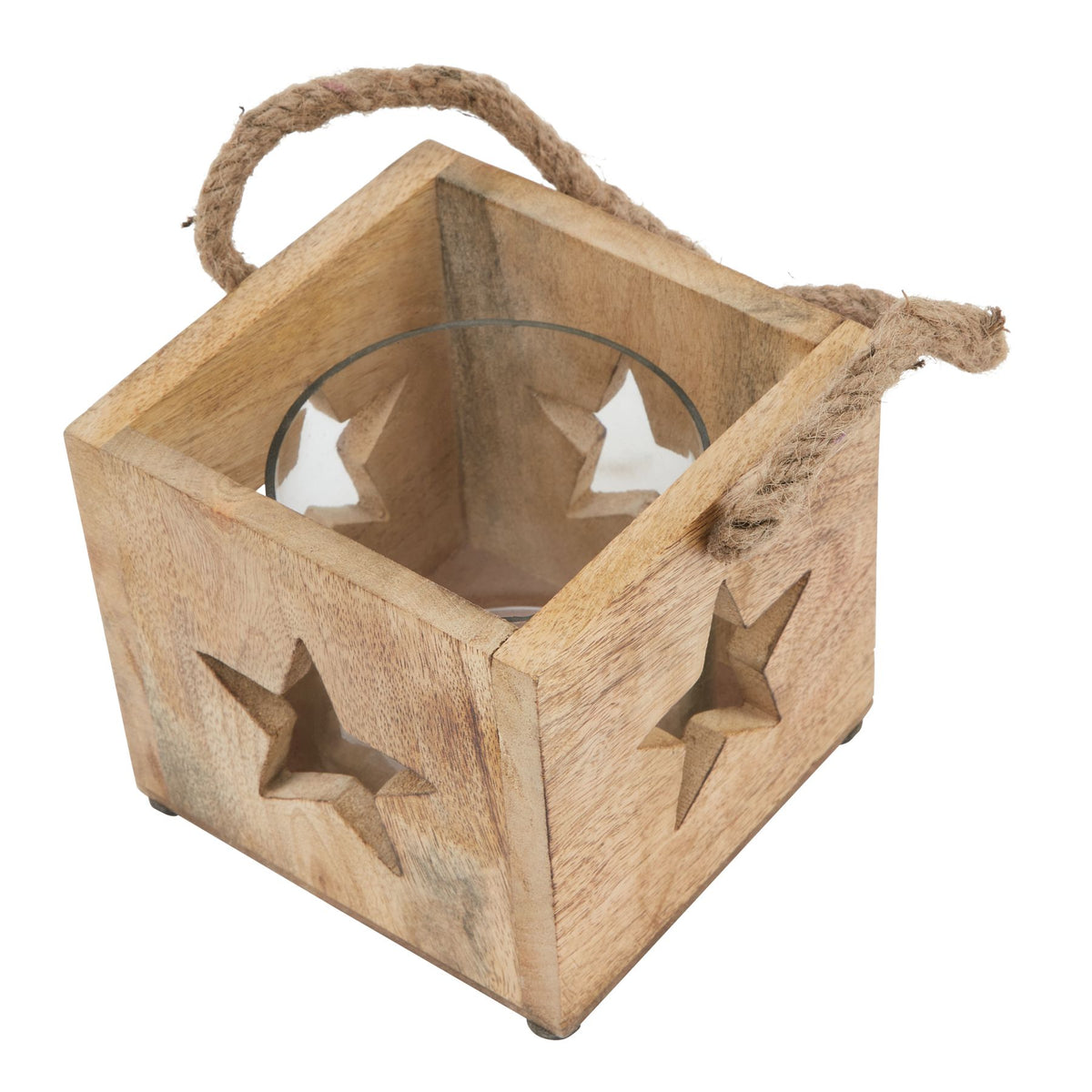 Natural Wooden Star Tealight Candle Holder - image 2