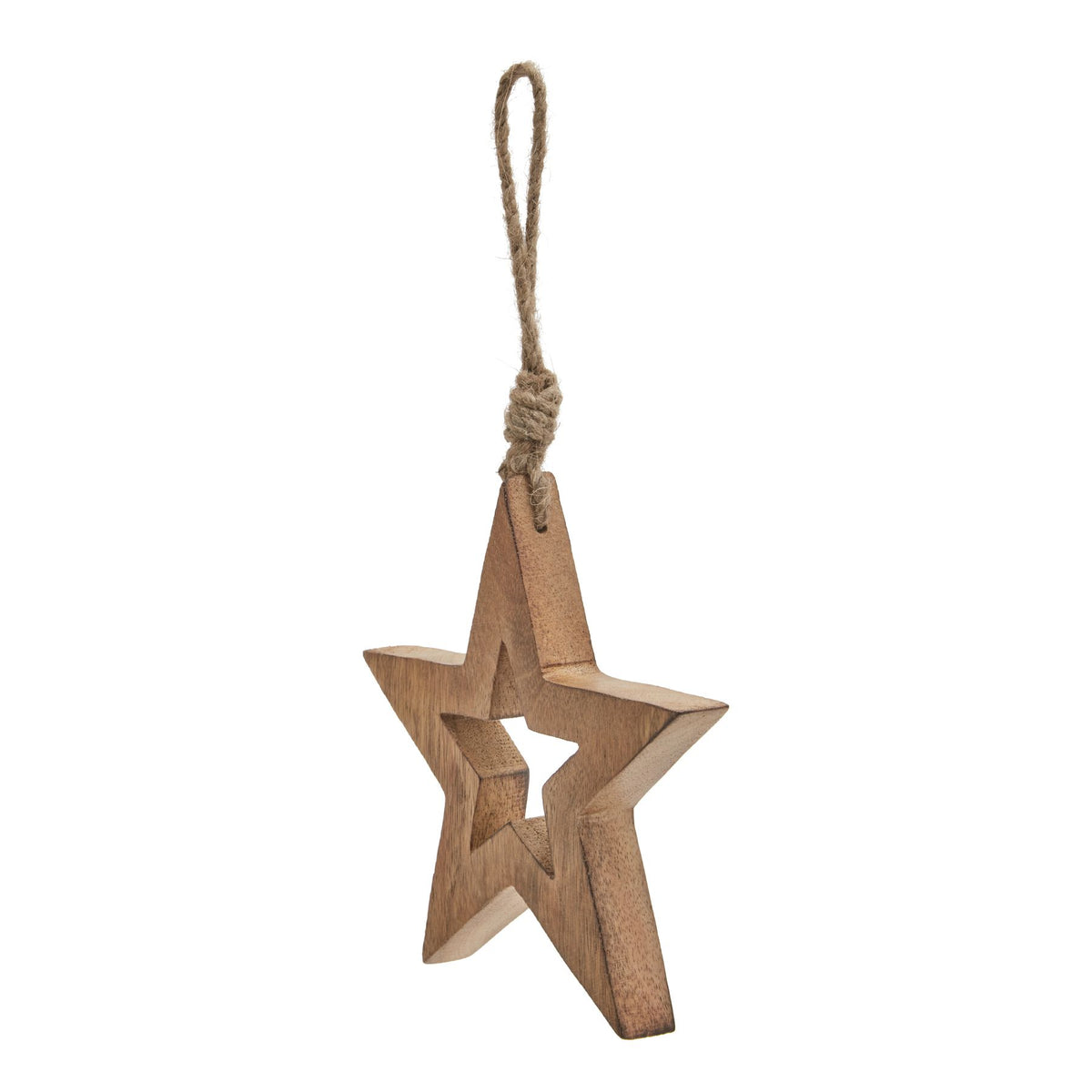 Natural Wooden Hanging Star - image 1