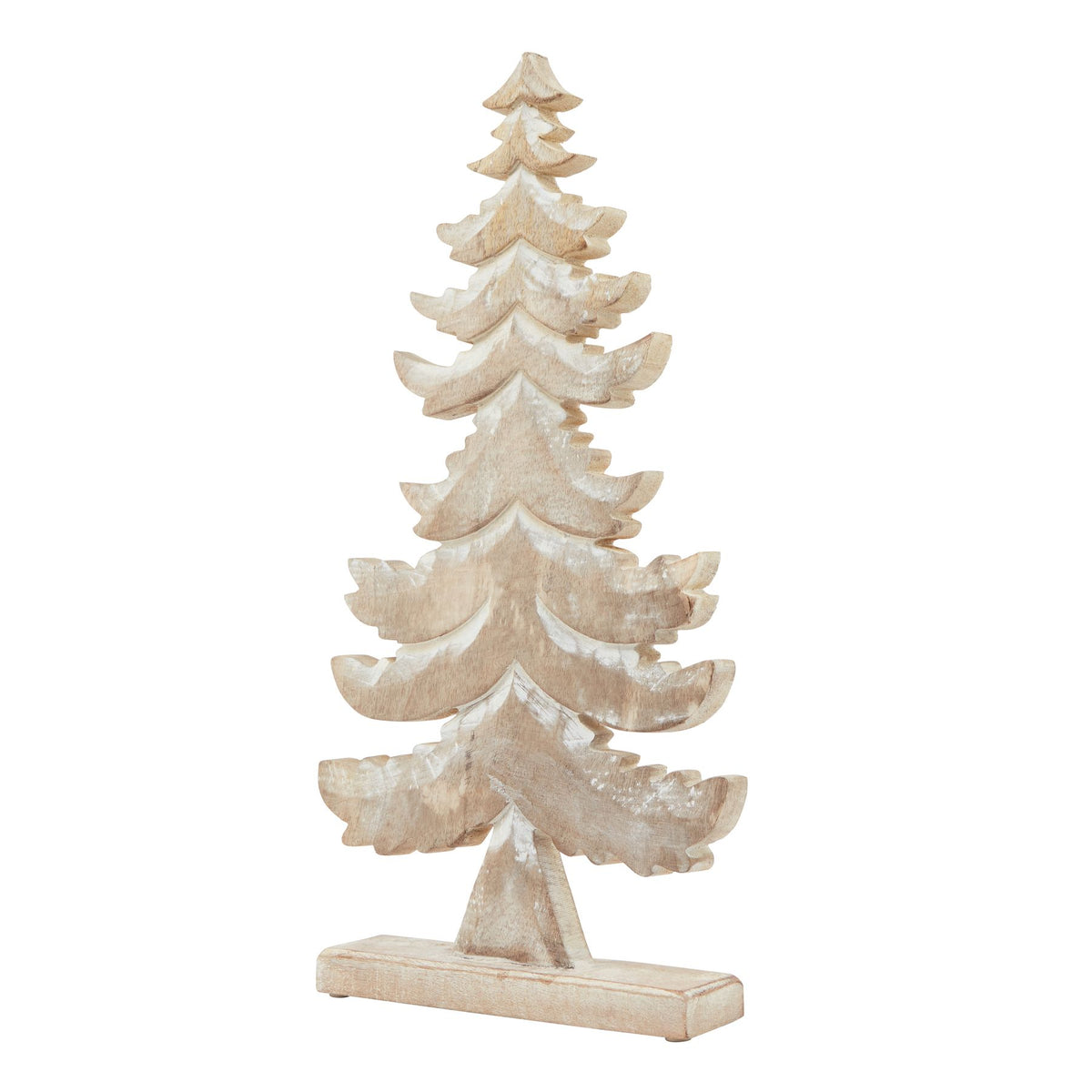 White Wash Collection Wooden Large Tiered Tree Decoration - image 1