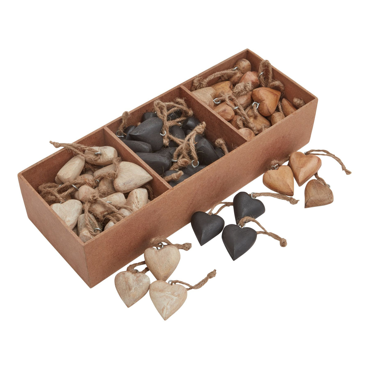 Pack Of 90 Wooden Heart Hanging Decorations - image 1