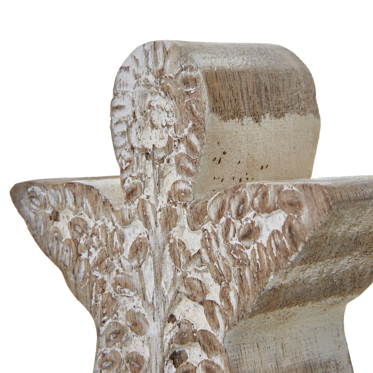 White Wash Collection Patterned Angel Decoration - image 2