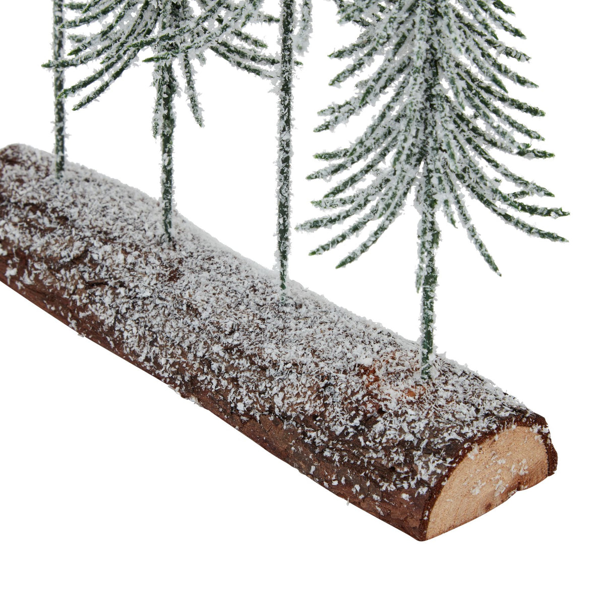 Small Snowy Spindle Tree Quad In Wood Log - image 3