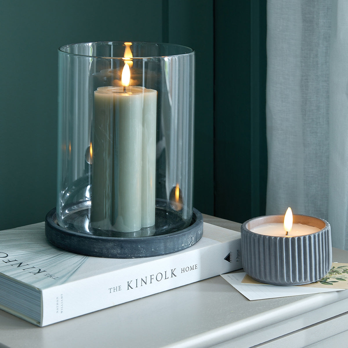 Amalfi Grey Large Hurricane Lantern - image 1
