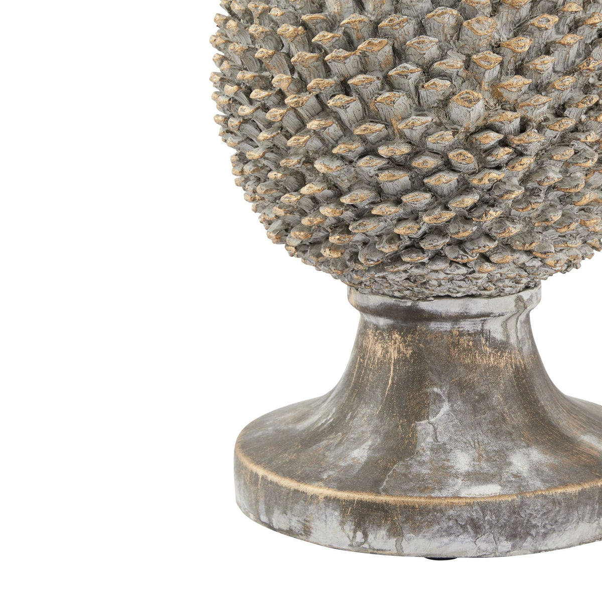 Large Stone Effect Pinecone Ornament With Gold Accents - image 3