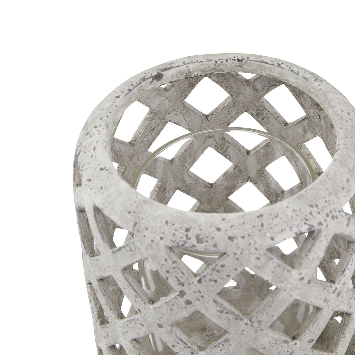 Grey Stone Effect Hurricane Lantern - image 2
