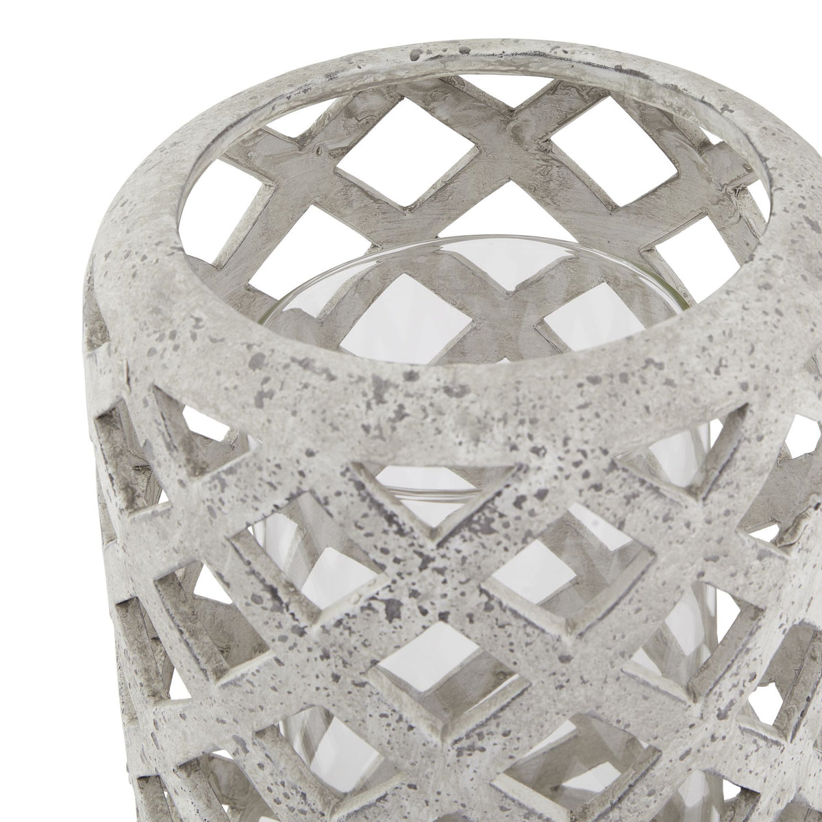 Large Grey Stone Effect Hurricane Lantern - image 2