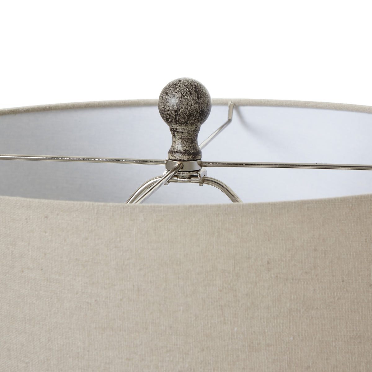 Ochre Carved Textured Table Lamp With Linen Shade - image 3
