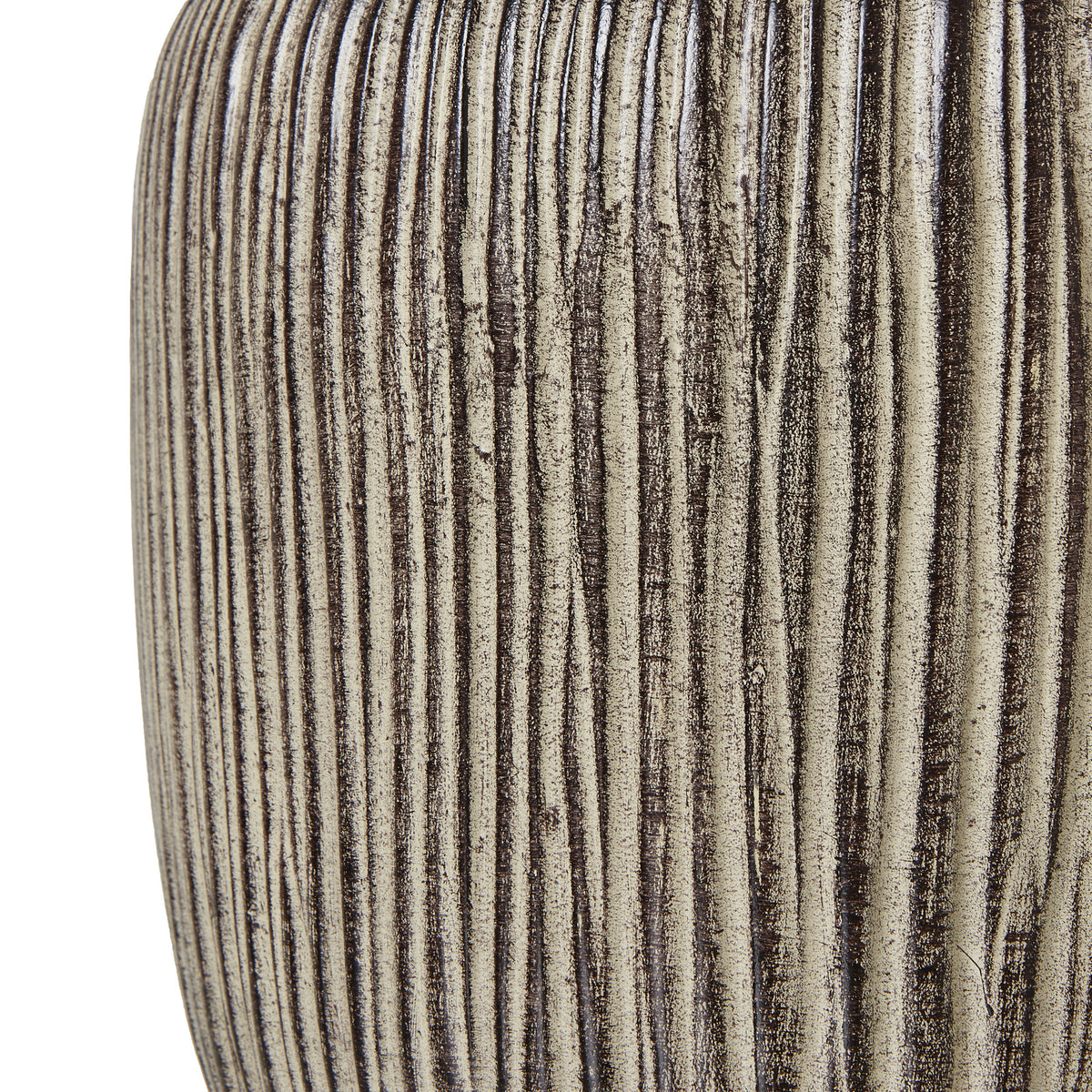Ochre Carved Textured Table Lamp With Linen Shade - image 4