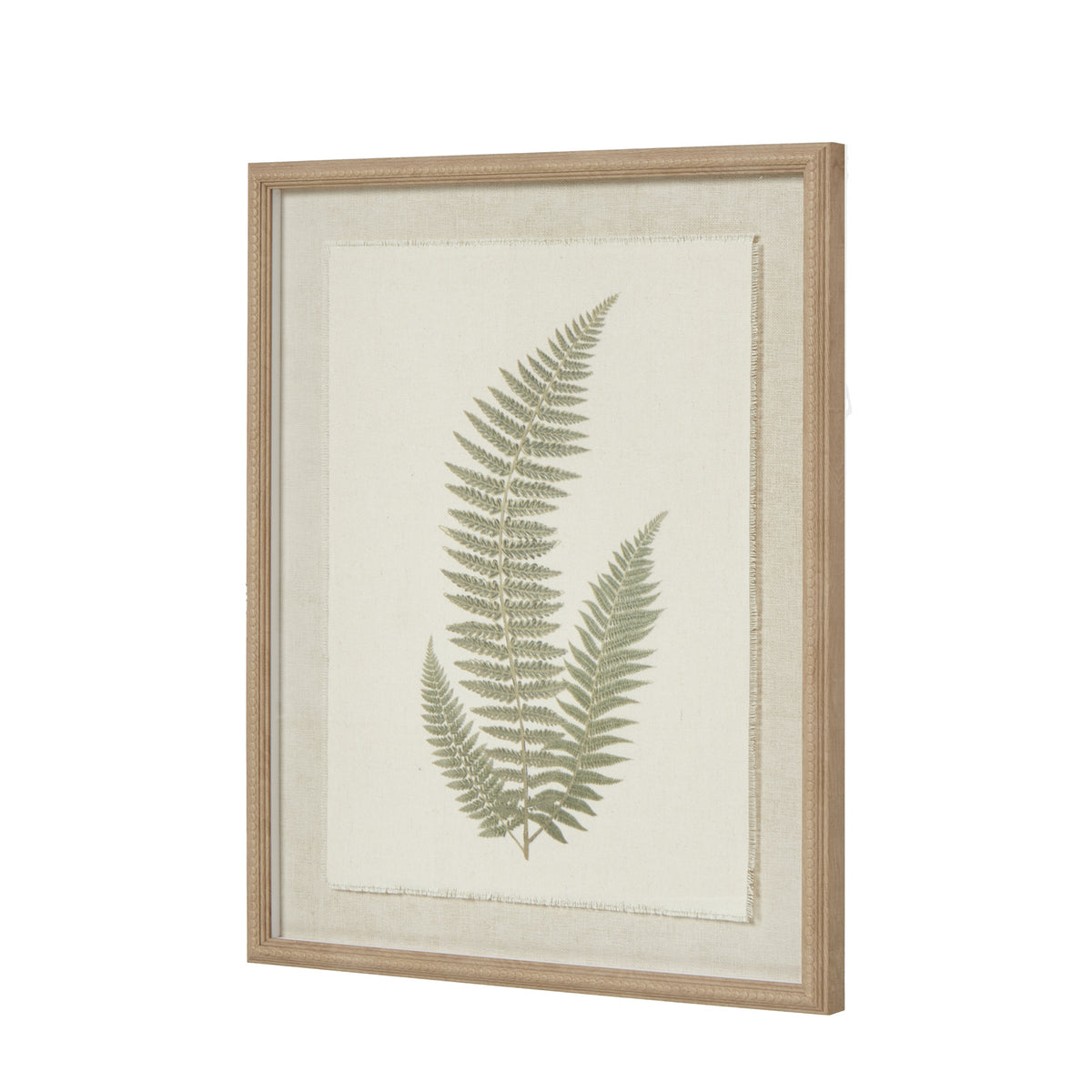 Fern Art On Texture-Torn Paper With Beaded Frame - image 3