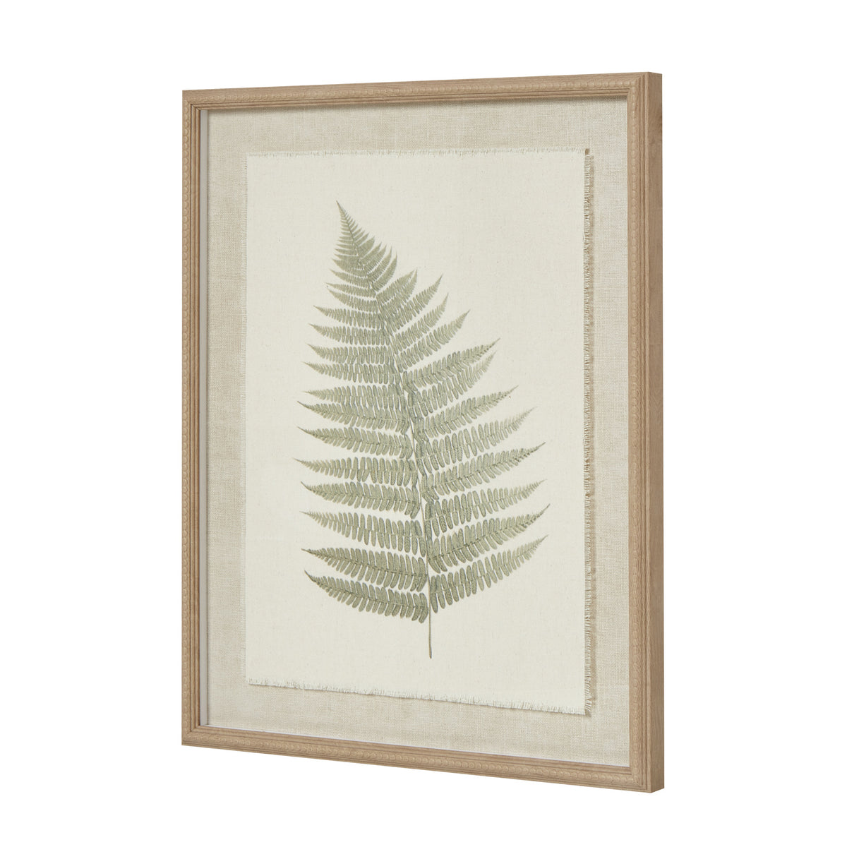 Bracken Art On Texture-Torn Paper With Beaded Frame - image 3
