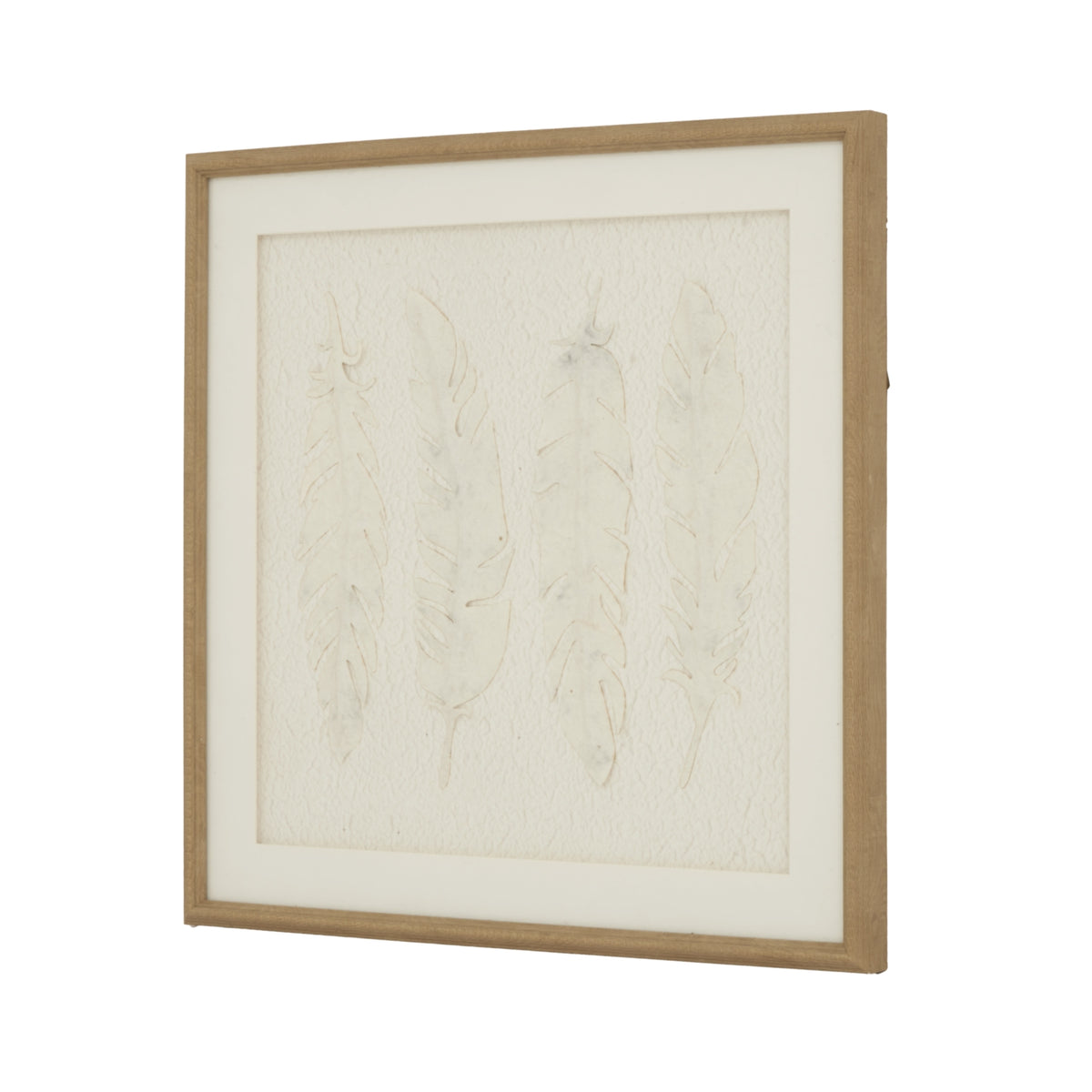 Alta White Feathers Art Mounted In Beaded Frame - image 2