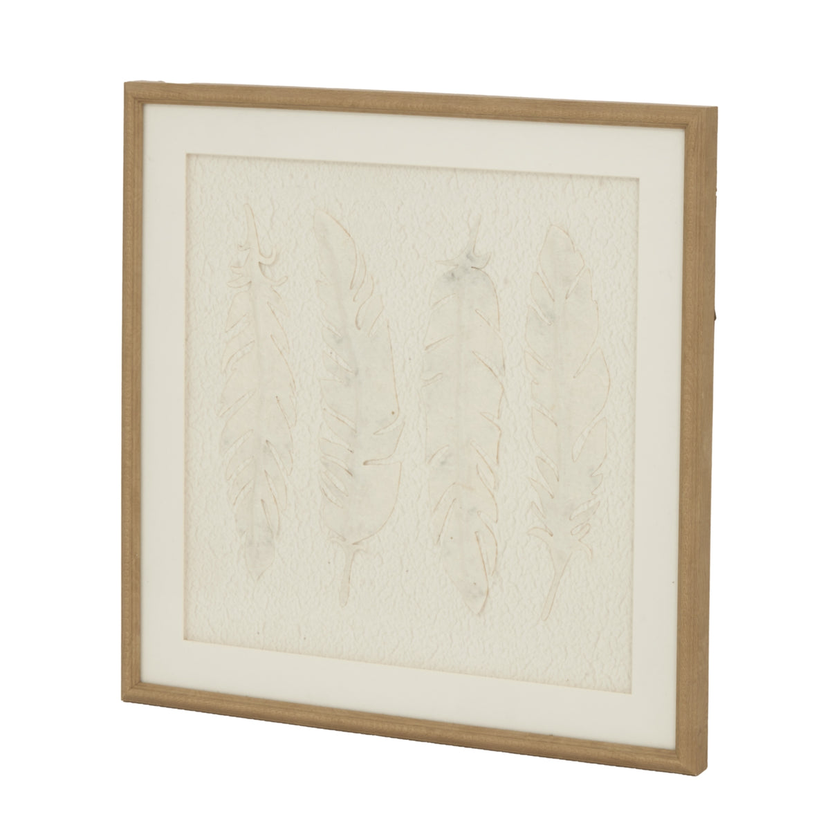 Alta White Feathers Art Mounted In Beaded Frame - image 1