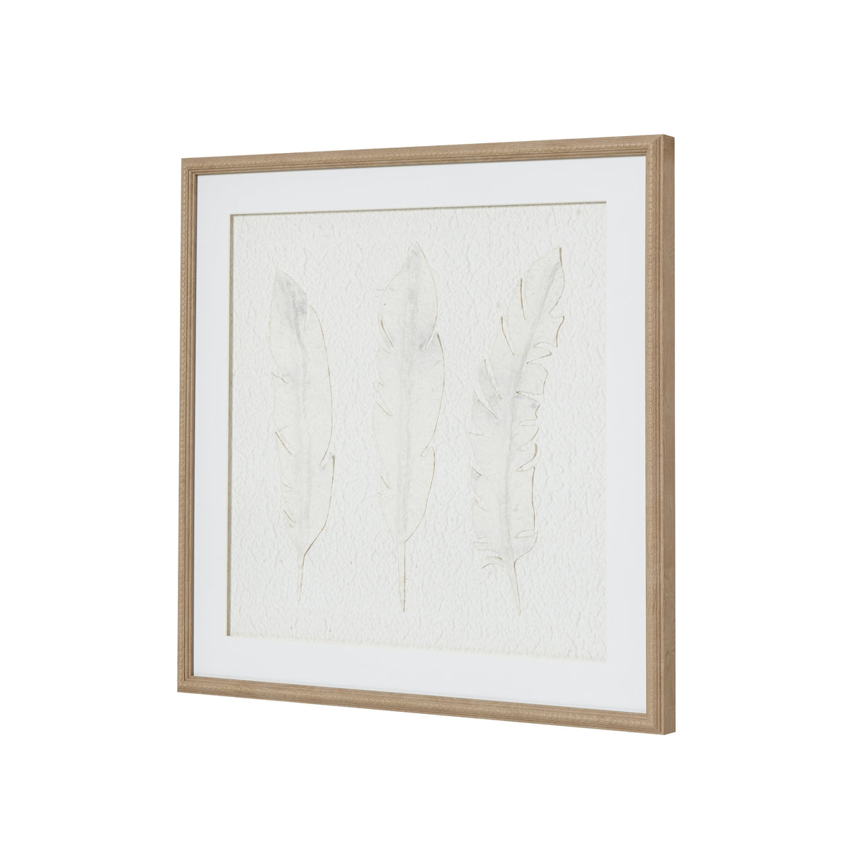 Solli White Feathers Art Mounted In Beaded Frame - image 2