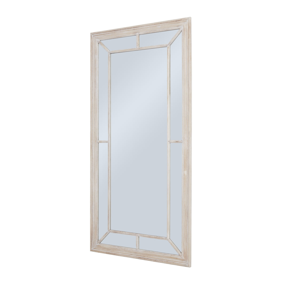 Large Washed Wood Framed Window Mirror - image 2