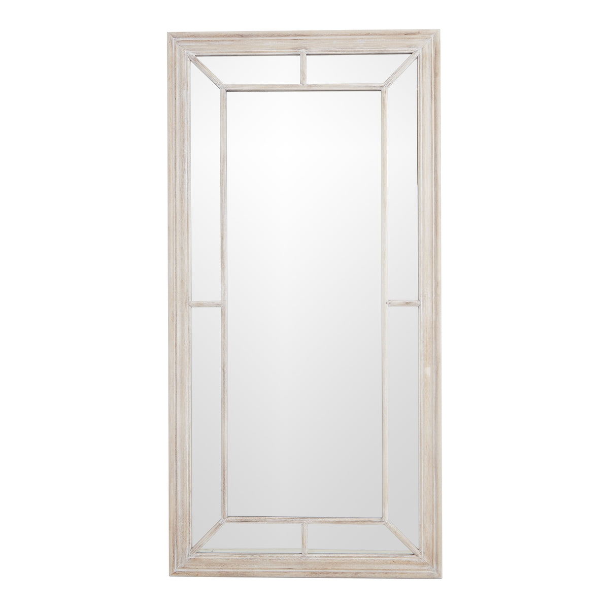 Large Washed Wood Framed Window Mirror - image 1