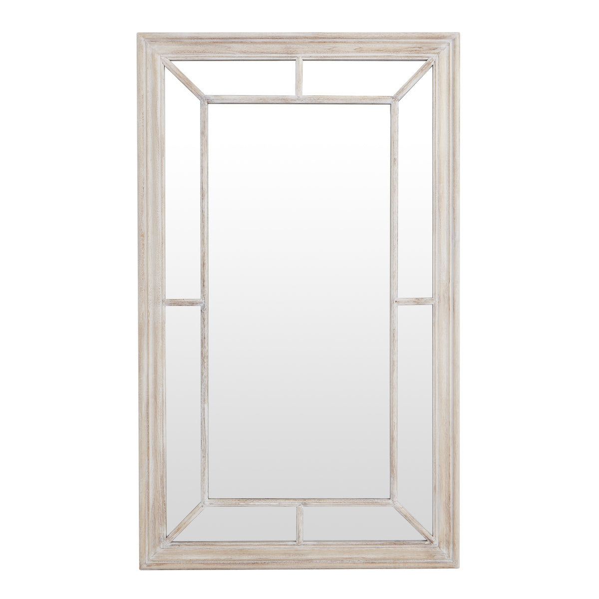 Washed Wood Framed Window Mirror - image 1