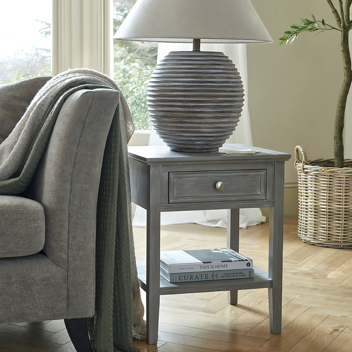 The Serene Collection One Drawer Side Table - image 1