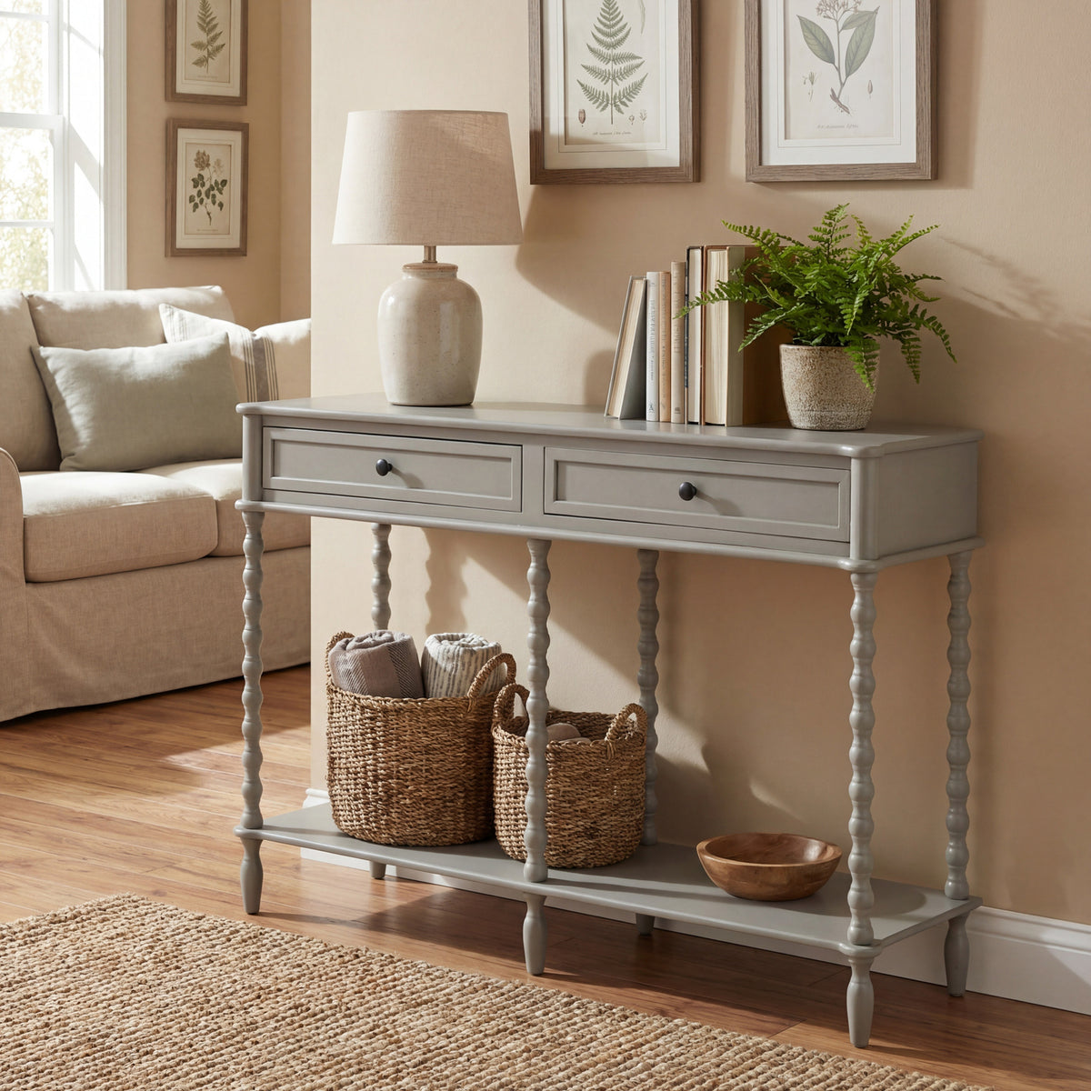 The Camden Collection Large Two Drawer Console Table - image 1