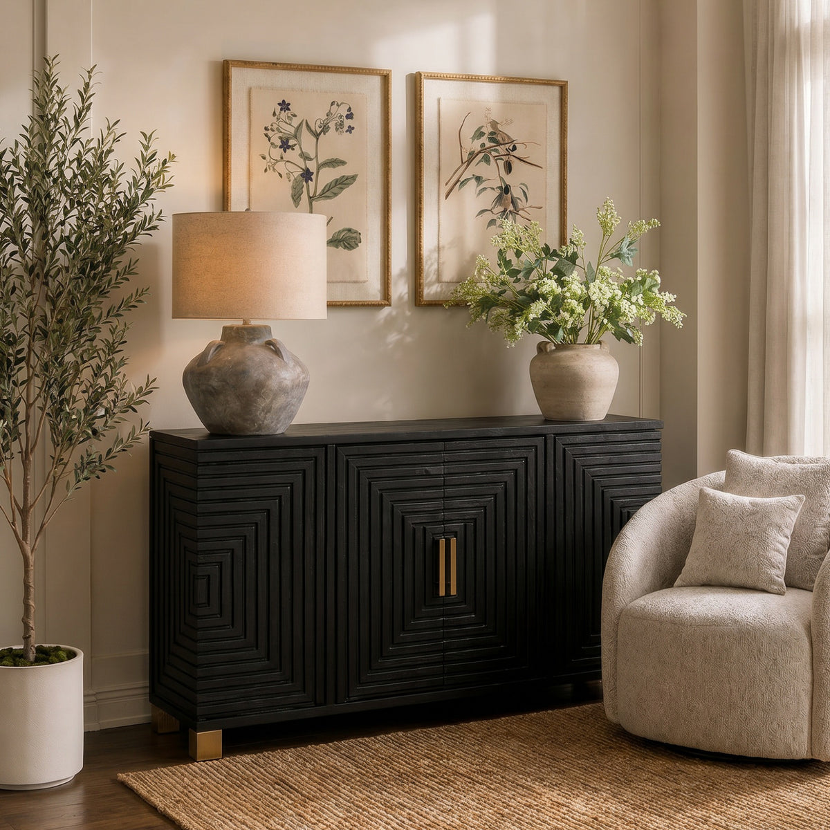 Lennox Black 2 Door Sideboard - image 1