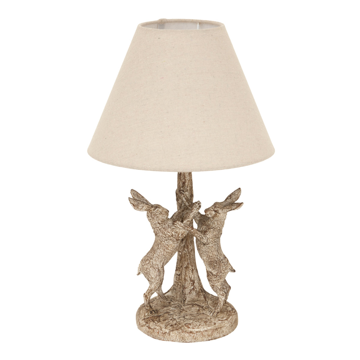 Stonewashed Marching Hares Lamp With Linen Shade - image 1