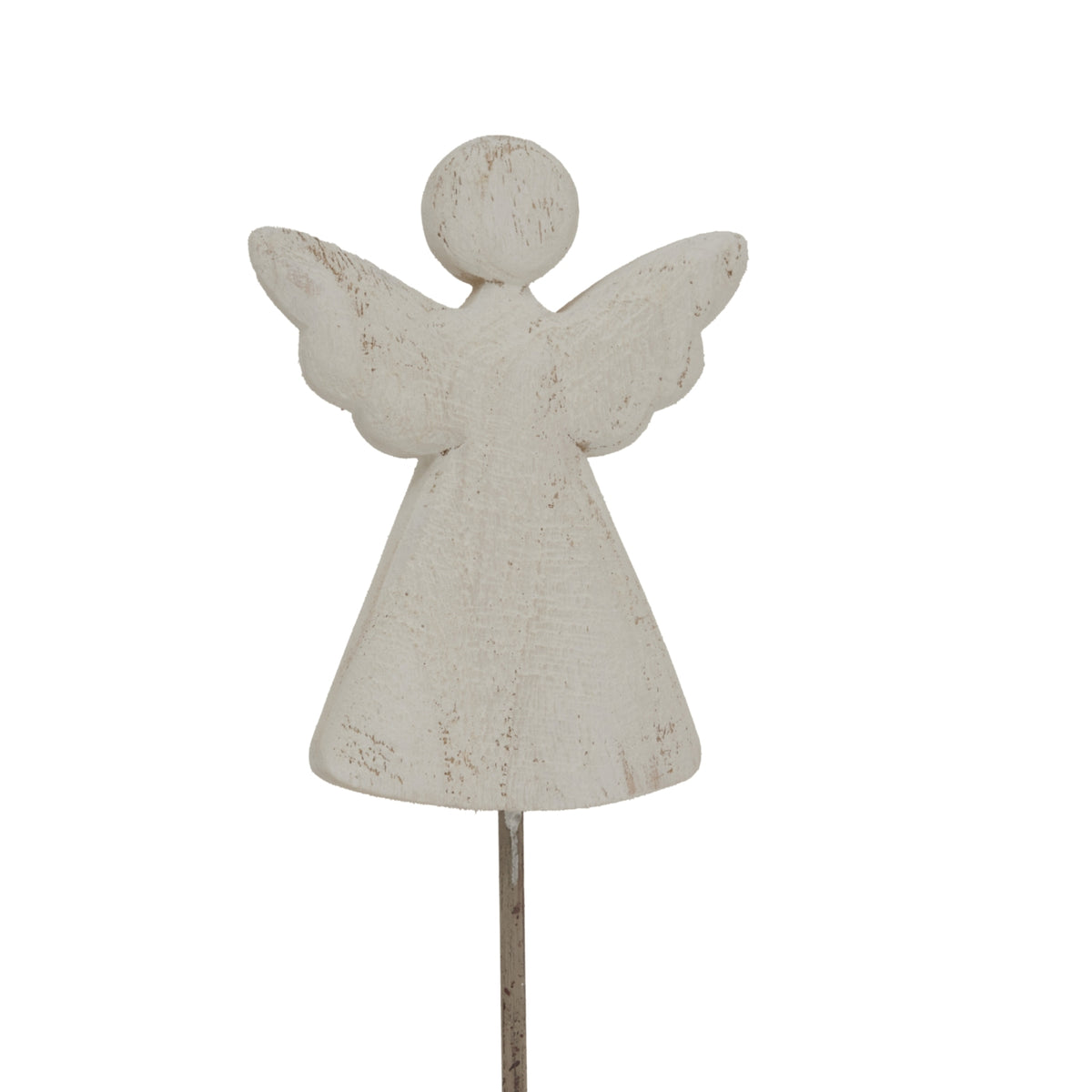Whitewashed Rustic Angel On Stand - image 2