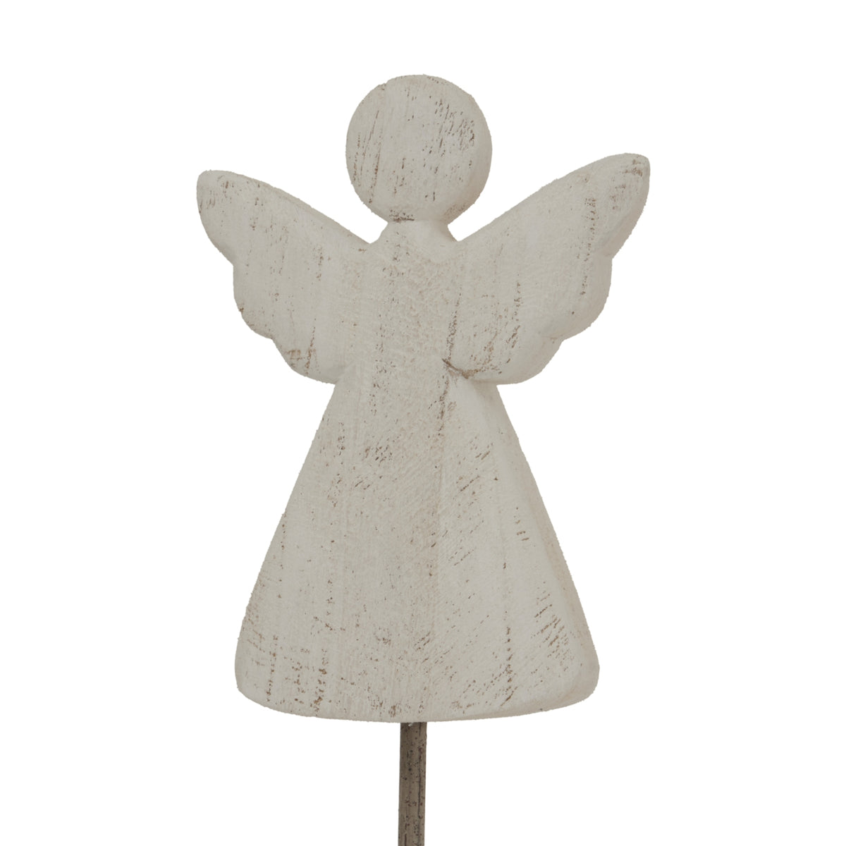 Large Whitewashed Rustic Angel On Stand - image 3