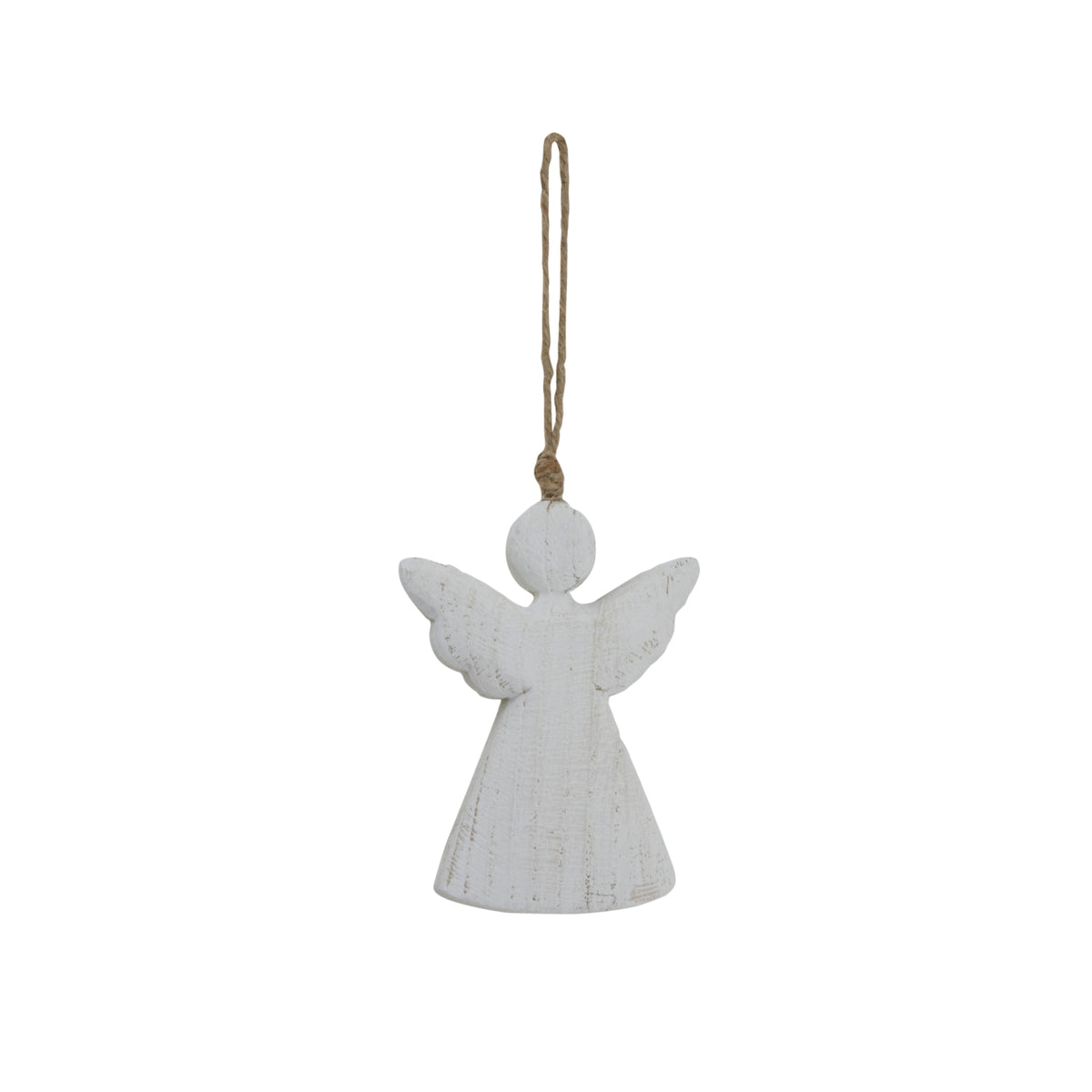 Whitewashed Rustic Hanging Angel - image 1