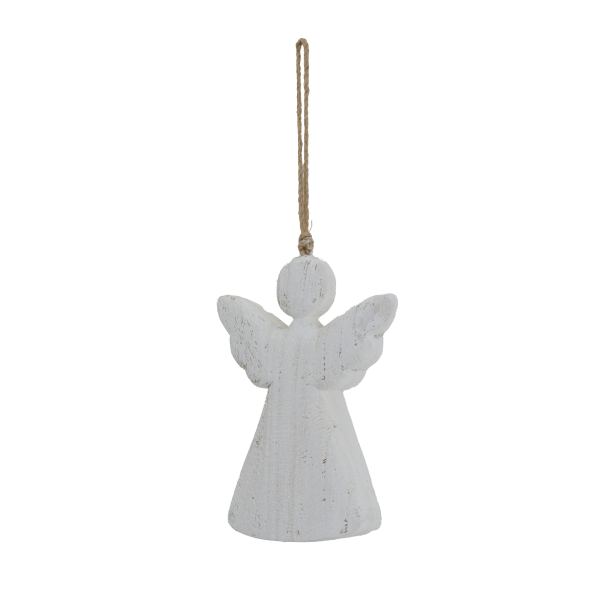 Large Whitewashed Rustic Hanging Angel - image 2