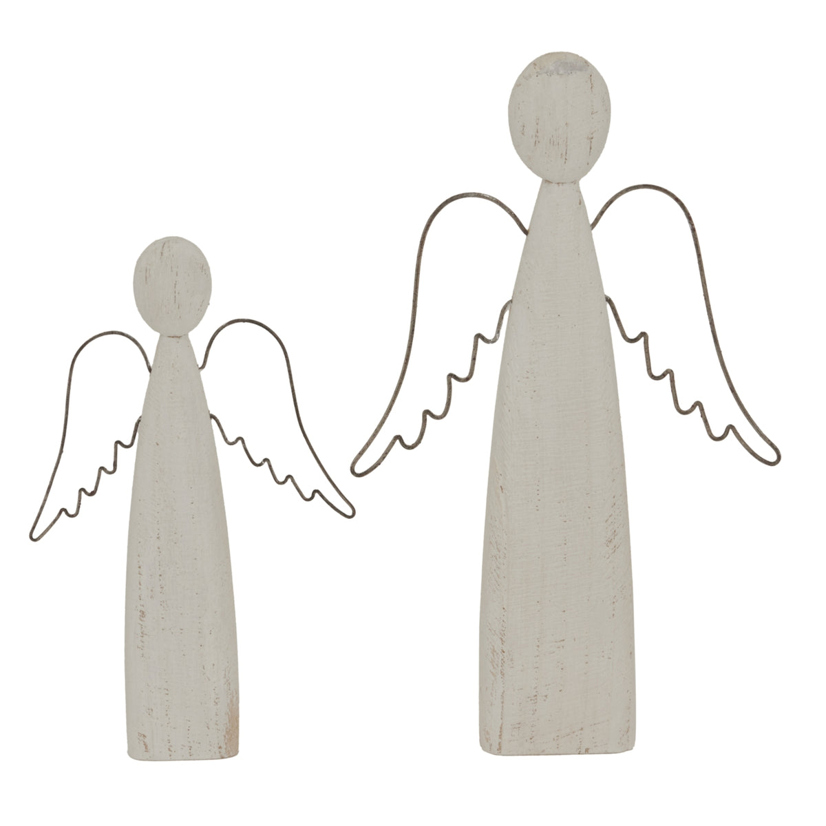 Whitewashed Rustic Standing Angel - image 3