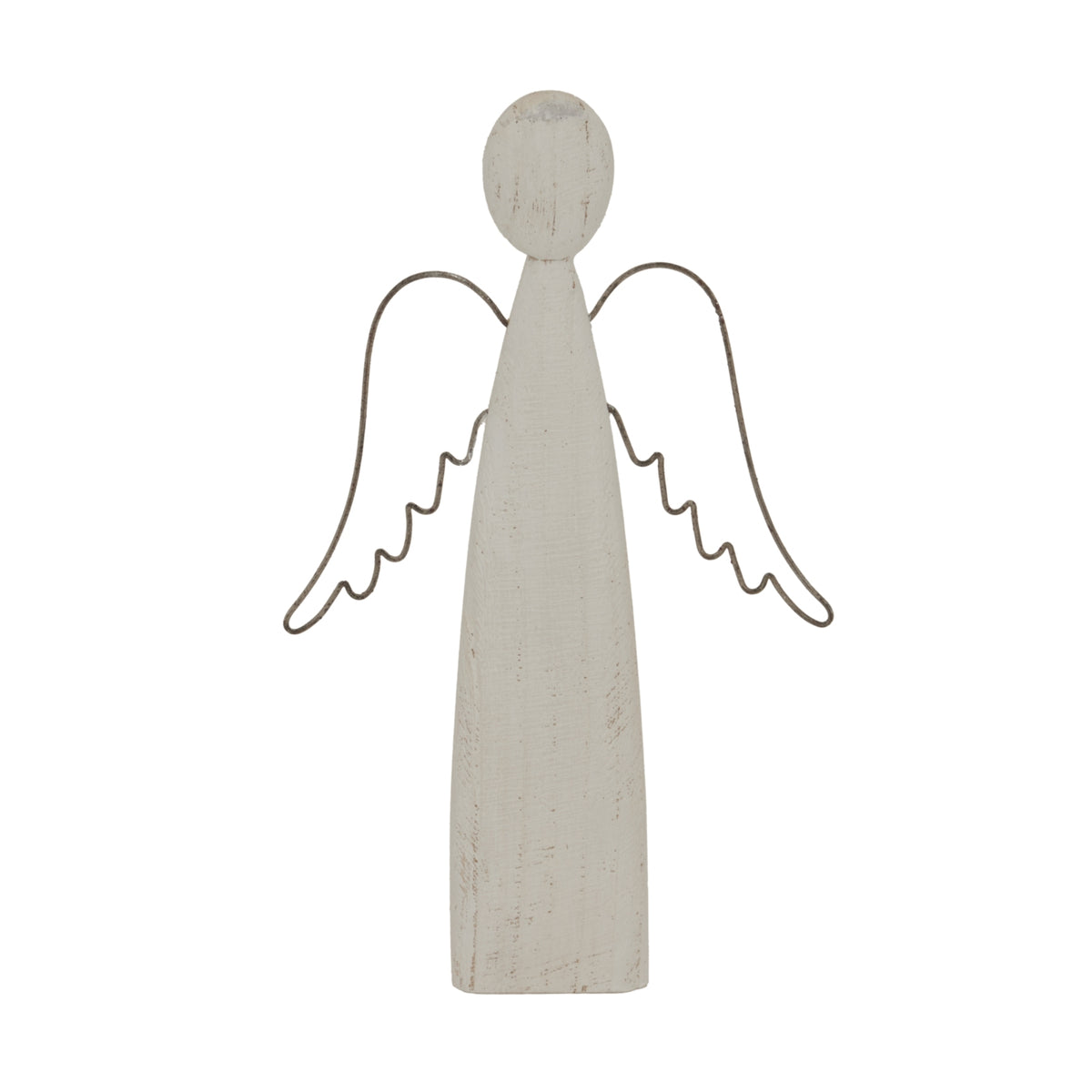 Large Whitewashed Rustic Standing Angel - image 1