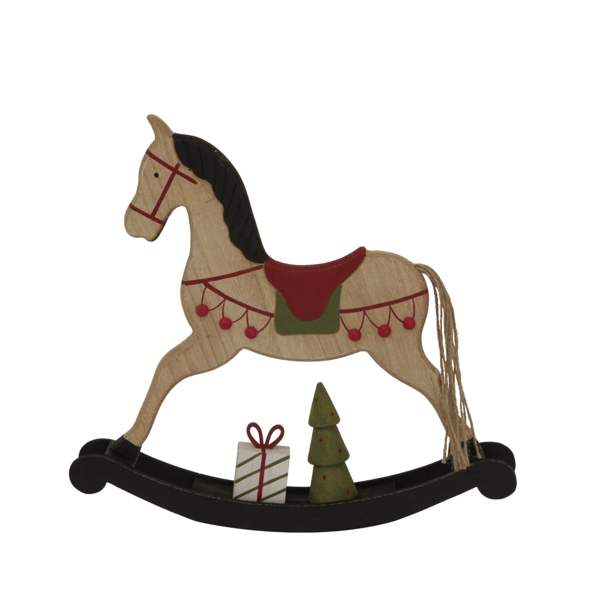 Large Rustic Decorated Rocking Horse - image 1