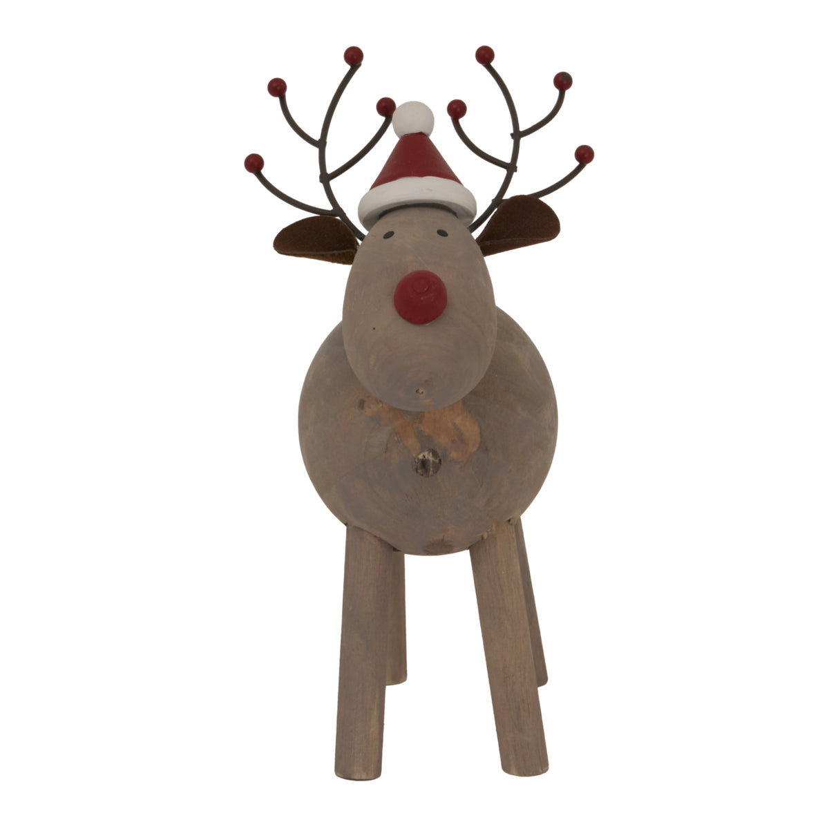 Large Rustic Rudolf With Hat - image 1