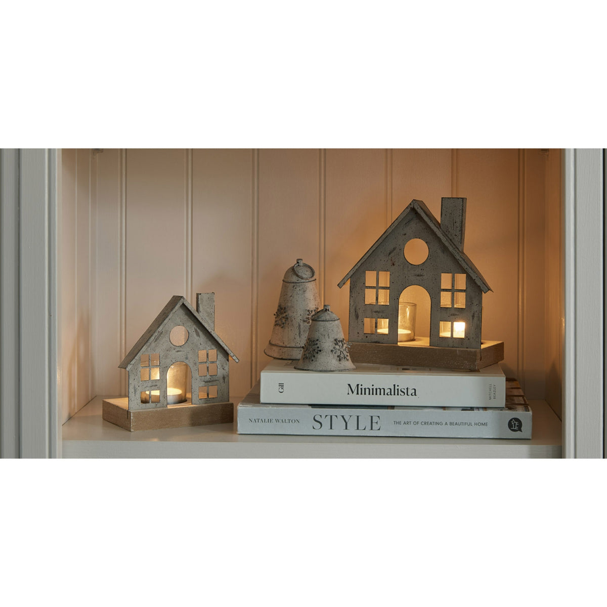 Rustic Metal Hanging Bell With Snowflake - image 3