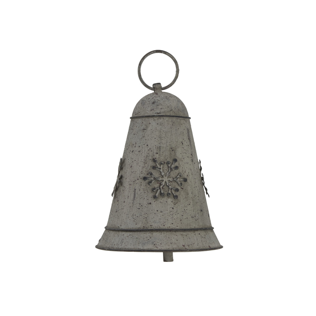 Rustic Metal Hanging Bell With Snowflake - image 1