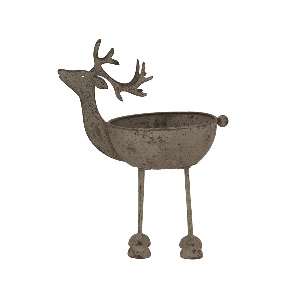 Rustic Metal Reindeer Bowl - image 1