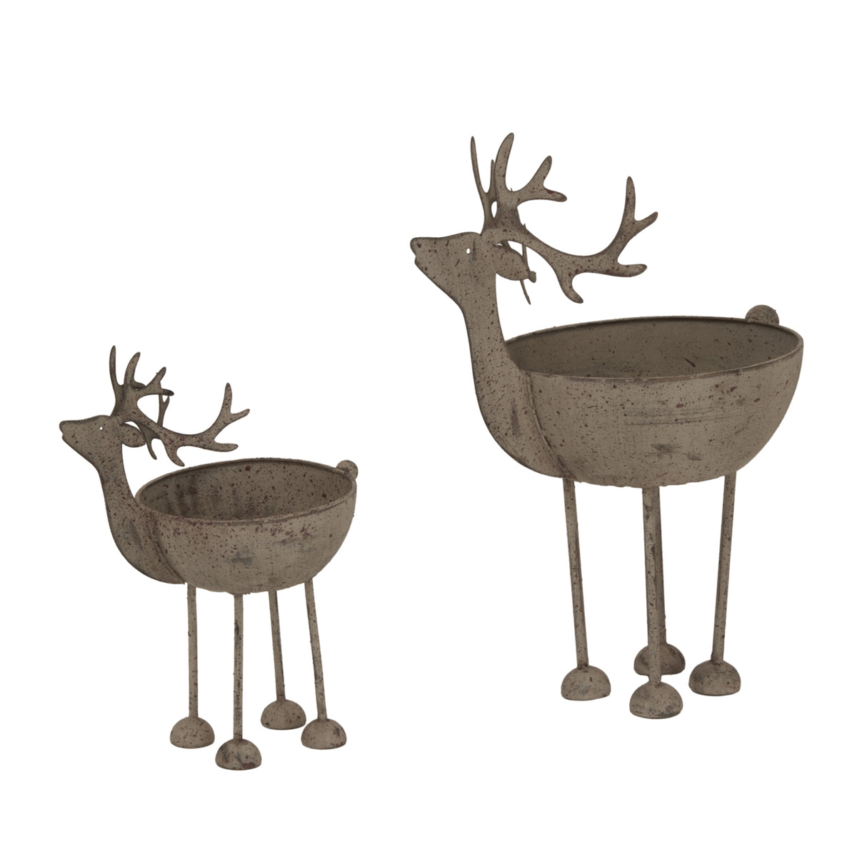 Large Rustic Metal Reindeer Bowl - image 3