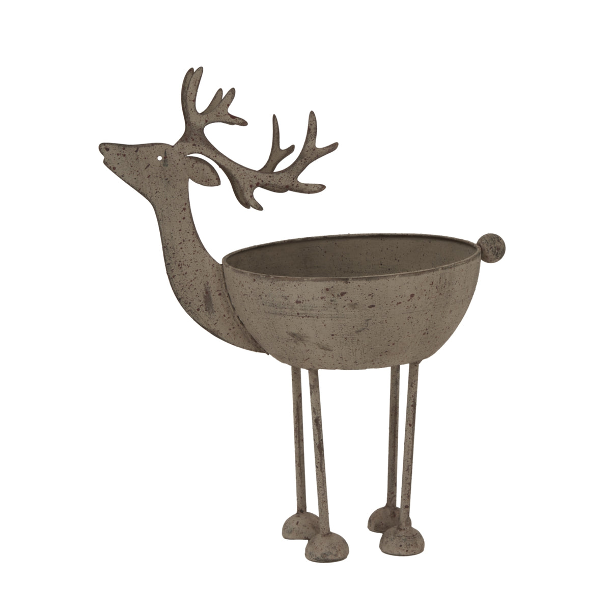 Large Rustic Metal Reindeer Bowl - image 1